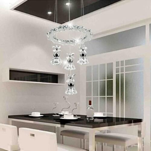 220v fashion luxury glass crystal round Pendant light Segmented control Dining room bedroom aisle bar counter crystal lamp