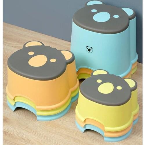 3 Size Cartoon Living Room Thicken Plastic Stool Bathroom Anti-Slip Bench Stool Animal Pattern Small Step Stool Childrens Stool