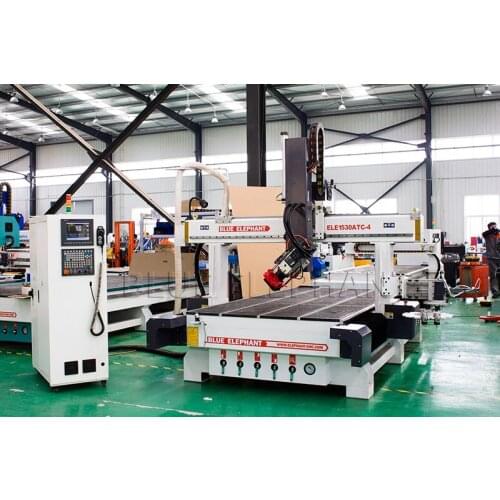 4 axis wood cnc atc automatic tool changer carousel type router machine 9.6kw Italy spindle high speed