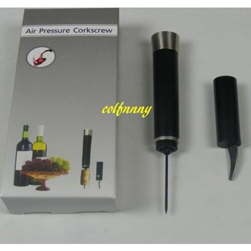 40pcs/lot Fast Shipping Black Air Pressure Kitchen Red Wine Opener Popper Bottle Pumps Corkscrew Cork Out Tool