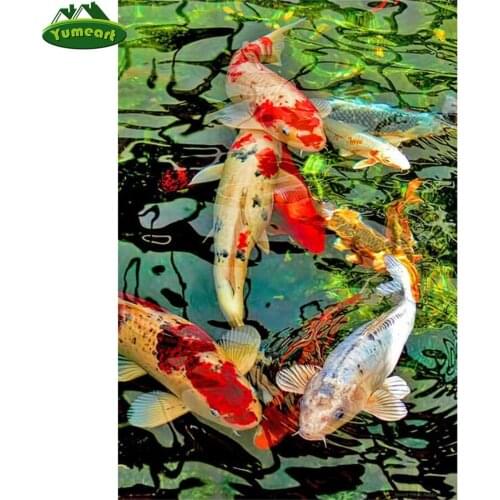 5D Diamond Painting By Number Koi Fish Graph DIY 3D Diamond Embroidery Sale Full Square Mosaic Diamond Picture Animal Wall Art