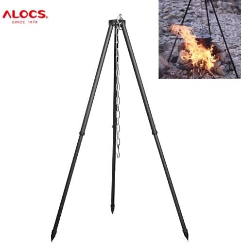 ALOCS CF-RT06 outdoor tableware Tripod Holder Aluminum Picnic Campfire Tripod Barbecue Cookware for camping picnic bonfire party