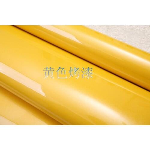Free shipping Pvc waterproof wallpaper car kitchen furniture wallpaper solid color yellow wallpaper adhesive paper for furniture