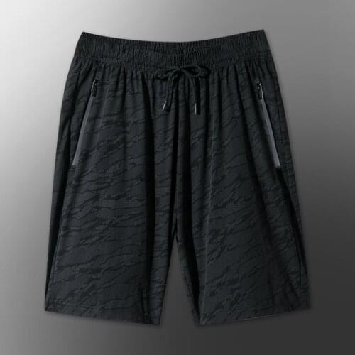 Ice silk quick-drying five-point pants men plus fat XL loose straight mens sports shorts wear thin section