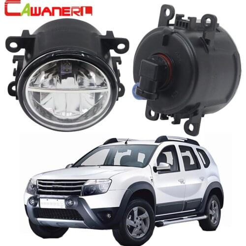 Cawanerl 2 X Car LED Fog Light 4000LM DRL Daytime Running Lamp White 12V For Renault Duster Closed Off-Road Vehicle 2012-2015