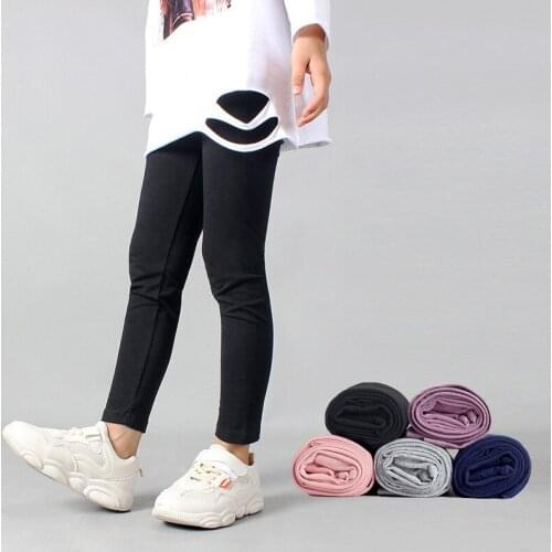 Kids Leggings 8 10 12 years Autumn Winter Pure Color Girl Pants Cotton Leggings Children Slim Pencil Pants for Teenage Girls