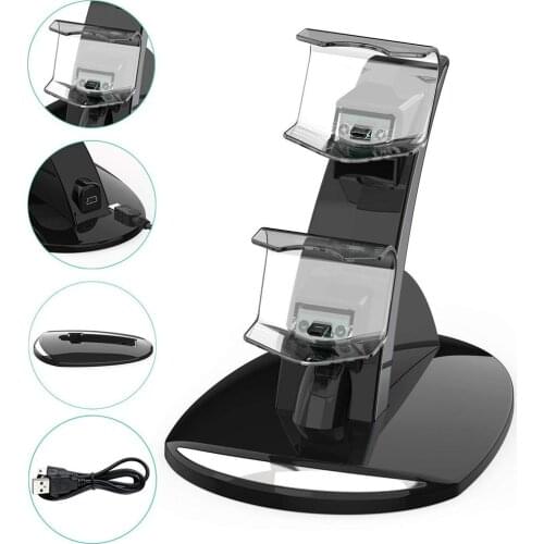 Dual Controllers Charger Charging Dock Stand Station For PS 4 Game Gaming Wireless Controller Console