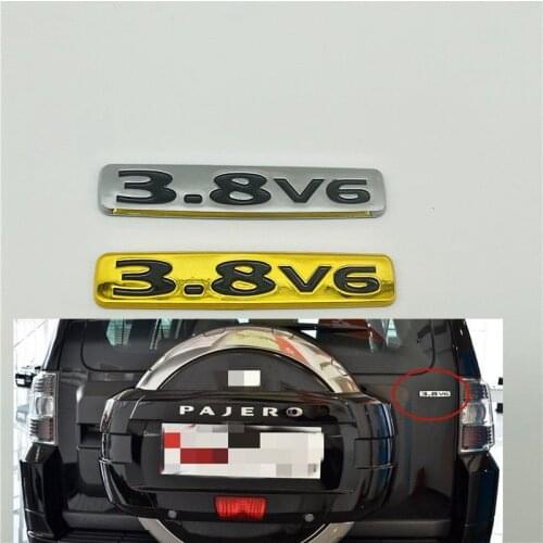 For Mitsubishi Pajero 3.8 V6 Emblem Rear Trunk Lid Logo Badge Nameplate Sign Mark 3.8V6