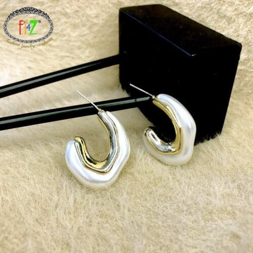 F.J4Z Trend Irregular Earrings for Women New Design Resin Statement Earring Lady Jewelry Gifts for Party Anti-allergic Dropship