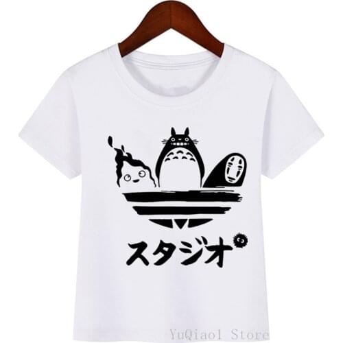 Anime totoro print girl t-shirt children harajuku kawaii graphic funny t shirts Studio Ghibli Miyazaki Hayao boy girl clothes T