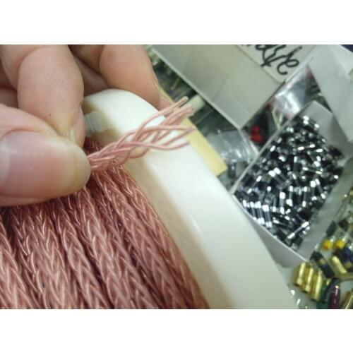 Copper color 25M DIY 8-core Earphone Audio Upgrade cable for headphone Headset Single Crystal Copper New