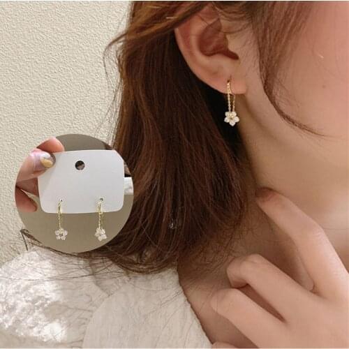 Karopel South Korea New Style Fashion Elegant Tassels Flower Zircon Drop Earring Gift Party Women Jewelry Earrings Party Gift