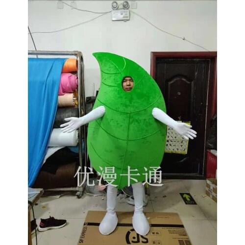 Green Leaf Mascot Costume Fancy Dress Custom Suits Cosplay Party Game Dress Outfits Clothing Advertising Carnival Hallowen