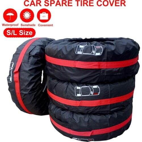 LEEPEE Vehicle Wheel Protector Dustproof Waterproof Car Spare Tire Cover Case Tyre Accessories Polyester Tire Storage Bags S/L
