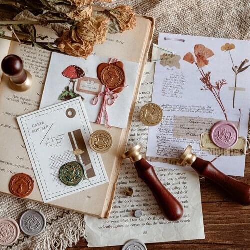 Cute Phone Sealing Wax Seal Stamp Brass Vintage Fire Lacquer Seal Invitation Envelope Sealing Weddingaccesory With Handle
