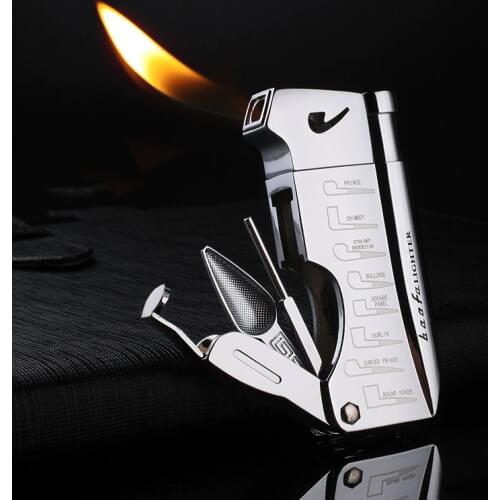 Multifunction Butane Jet Lighter With Cigar Pipe Tool Pipe Rod Lighter Gas Lighter Free Fire Compact Cigarette Accessories Man