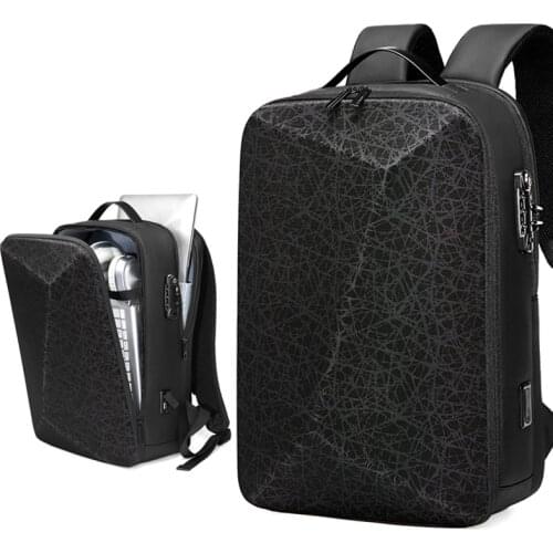 2021 MEN Backpack 15.6 inch USB Recharging Laptop Backpack Anti-theft lock travel bag Night Reflective Backpack Business Mochila