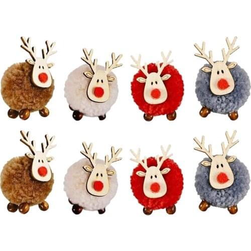 Christmas Ornaments Set, Christmas Tree Decorations, 8 Pcs Christmas Wooden Elk Antler Pendants For Xmas Tree Decor