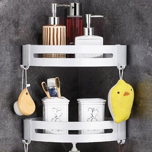 Ne Punch-Free Aluminum Alloy Toilet Storage Rack/Bathroom Storage Rack/Corner Rack for Home Bathroom Storage Accessories SMR88