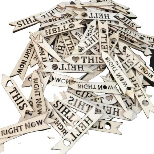 50pcs Unfinished Rustic Wood Arrow Sign Wooden Cutouts Wood Piece for Embellishments DIY Crafts Xmas Tree Hanging Decoration