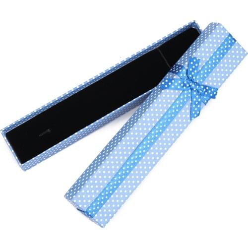 New Long Necklace Bracelet Jewelry Box Spot Bowknot Gift Box Jewelry Box Wholesale 21*4cm Simple Style 1 Piece