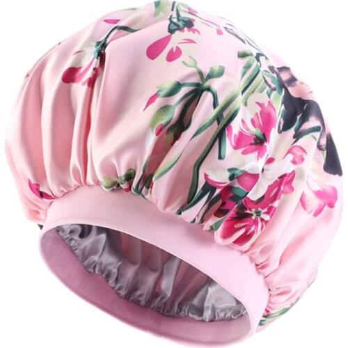 New Large size double layer Women Head Wrap silky Satin Linned Bonnet Hair Cap Cover Cap Ladies Night Cap Turban Chemo Hat