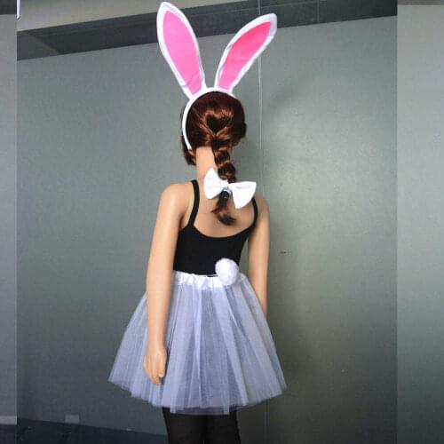 Children Girl Bunny Ear Headband Tutu Set Costume Hen Party big Rabbit ear hairbands Cosplay Xmas Halloween Christmas