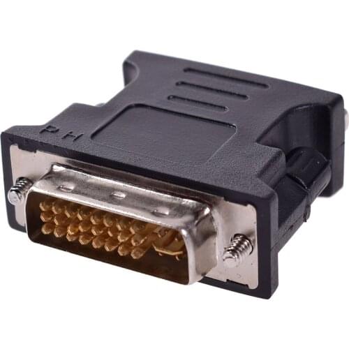 1Pcs Professional DVI-I male to VGA female adapter Black Male To Female Adapter Video Converter For use with a VGA cable