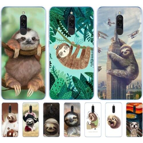 Silicon case for xiaomi redmi 8a 8 note 8 PRO 8T 9S cover for xiaomi mi 10 PRO NOTE 10 PRO MI 9 lite Caffeinated Sloth animal