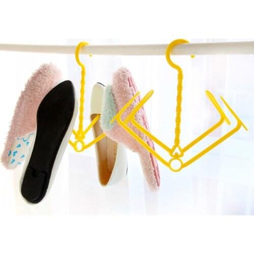 Foldable Plastic Drying Rack Anti-Slip Hanger Storage Rack with 4 Hanger Supports Space Saving and Lightweight