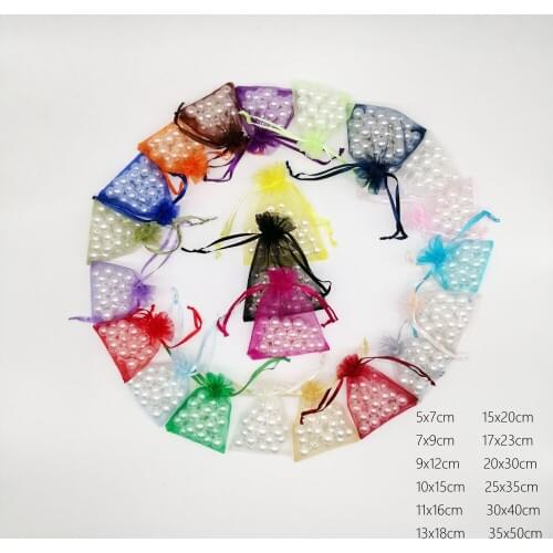 1000pcs/Lot 15x20cm Diy Jewelry Bag Gift For Women Drawstring Organza Gift Bags For Wedding/Party/Christmas Packaging Bags Pouch