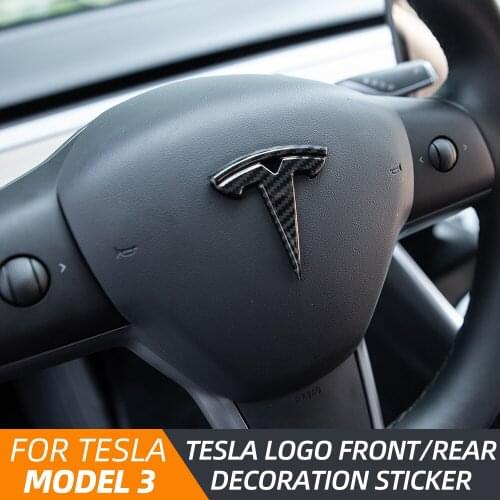 TEY 2021 Tesla Model3 Accessories Front And Rear Steering Wheel Logo ABS Easy To Identify Vehicle Logo For Model 3