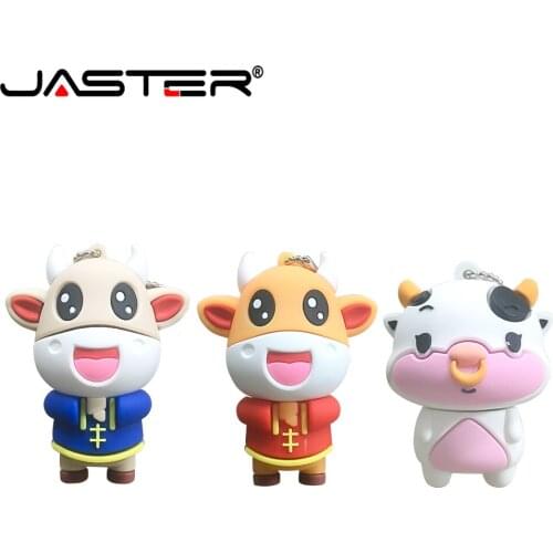 JASTER Brand New Colorful Cow USB Flash Drive Cute Student Gift Rabbit Candy usb Flash Drives 32GB 64GB 128GB USB Flash Drive