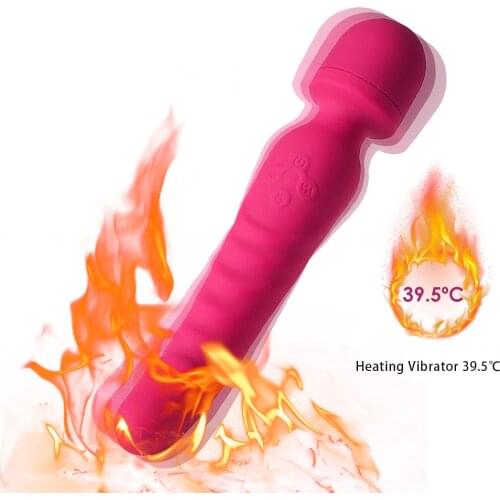 Magic AV Wand Massager Heating Vibrator Soft Waterproof Dildo Multi-Speed G Spot Clitoris Stimulator Sex Toys for Woman