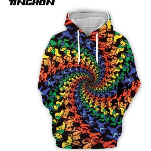 XS-7XL Sunshine Joy Grateful Dead 3D Printed Dancing Bears Men hoodies Unisex streetwear Hoodie/Sweatshirt/Hooded jacket