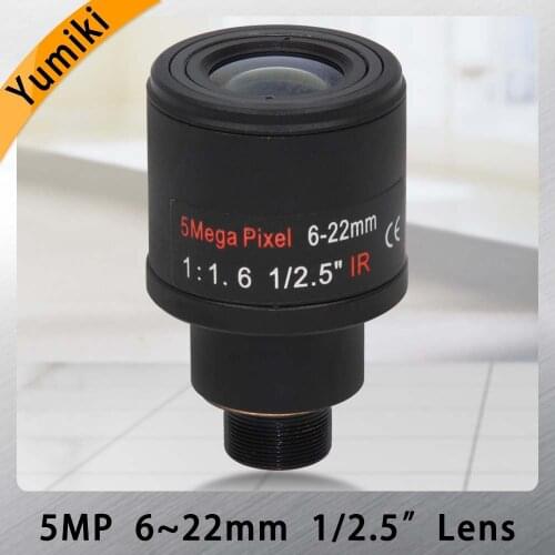 Yumiki 5.0Megapixel Varifocal 6-22mm 5MP CCTV Camera Lens For Security Cameras F1.6 M12 Mount
