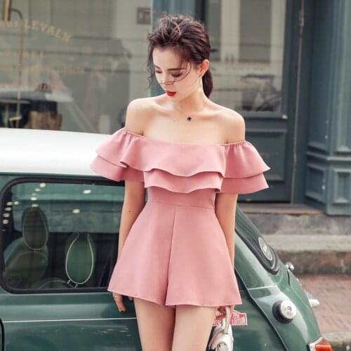Fashion women new arrival casual off shoulder sexy jumpsuit vintage beach holiday temperament wild trend lovely playsuit romper