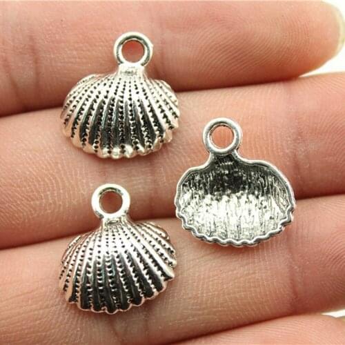 10pcs 18x17mm Antique Bronze Conch Shell Charm Cowrie Shells Charm Shell Charms
