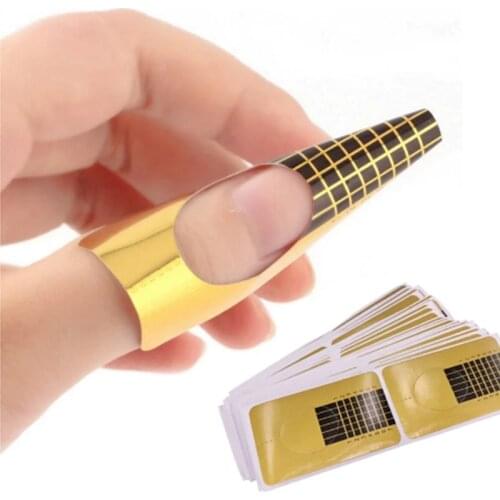 10 Pcs Acrylic Nail Art Forms Extension UV Gel Polish French Nail Art Form Acrylic Tips Nails Sticker Extension For Nail Polish