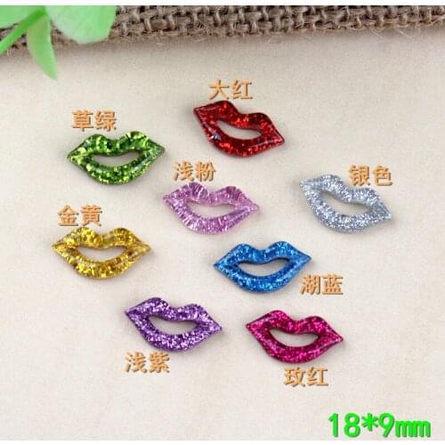 10pcs Small DIY powder resin lips charms accessories creative hand and foot ink material DIY dripping oil mobile phone shell