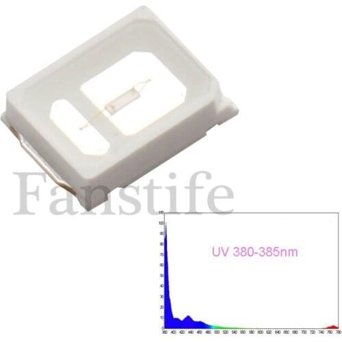 1000pcs/lot Led germicidal purple light beads 0.2W 2835 purple light 380-385nmUV counter money counterfeit lamp beads