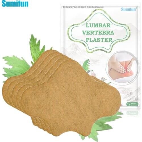 Sumifun 12Pcs Wormwood Back Medical Sticker Arthritis Patch Pain Relieving Plaster Lumbar Spine Pain Relief Patch