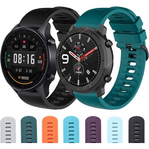 22MM 20MM Silicone Strap Watchband for Xiaomi Huami Amazfit GTR 47MM 42MM GTS Smart Wristband Colorful Replacement Bracelet Band