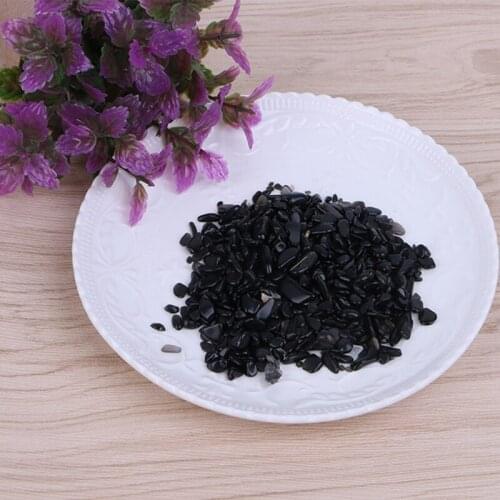 50g Natural Black Tourmaline Crystal Stones Gravel Polished Aquarium Plant Decor