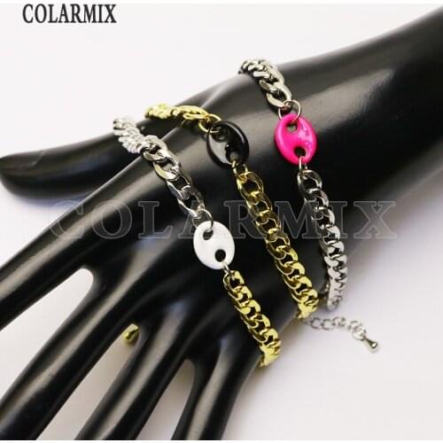 8 Pieces Metal Bracelet Handmade Jewelry Bracelet Mix color metal chain Bracelet gift for lady Fashion Jewelry Bangle 9772