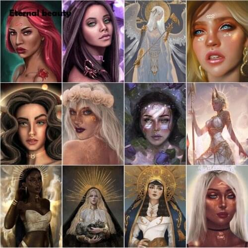 5D Diy Diamond Painting European and American Women Face Painting Cross Stitch Kits Sale Full Square Drill Diamond Embroidery