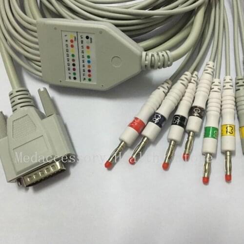 Edan one piece 10 leads ECG cable with leadwire ,Compatible with: smart ECG; SE-12 Express; SE-3; SE-601A
