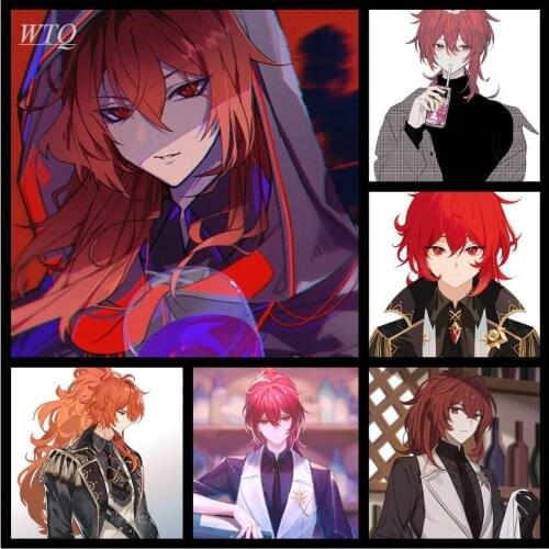 Game Poster Genshin Impact Game Male Characters Diluk Anime Posters Canvas Painting Wall Poster Decor Wall Art Picture Home Deco