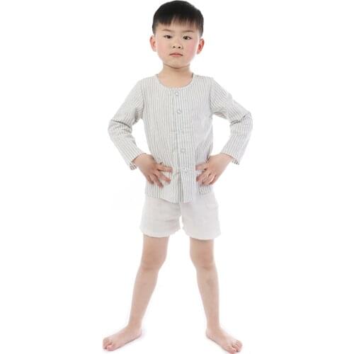 Kaiya Angel 2019 Boy Spring Summer Autumn Clothing Set Kids Full Sleeves Striped Shirt + White Shorts 2pcs Toddler Casual Outfit