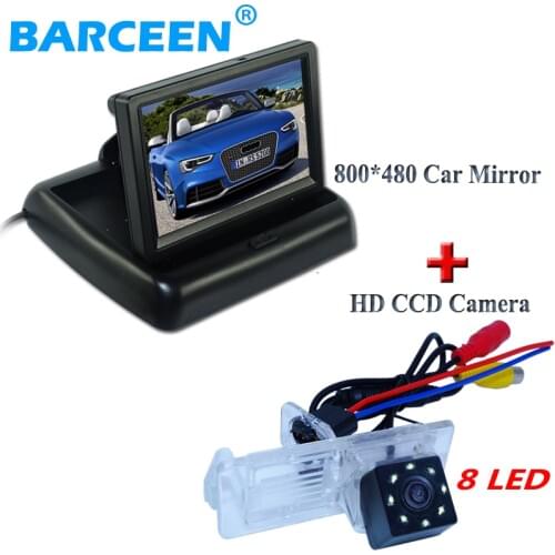 FOR Renault Fluence/Dacia Duster/Megane 3/for Nissan Terrano 8 LED lights car rear camera with 4.3" lcd car monitor